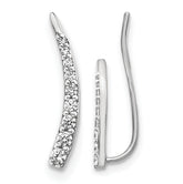 10k White Gold Diamond Ear Climber Earrings